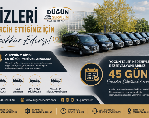 Servis Aracı Kiralama ve Otobüs Kiralama Hizmetlerinde Bizleri Tercih Ettiğiniz İçin Teşekkür Ederiz